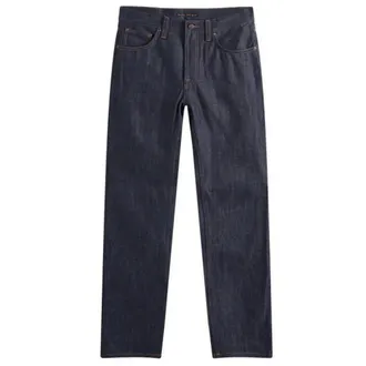 Nudie Jeans Straight Fit Jeans, male, Blue, W32 L32, Gritty Jackson Dry Old Denim Jeans