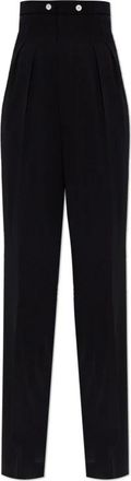 Maison Margiela Wool Broeken - Dames - Straight fit broeken - Zwart - XS - Wol - Broeken