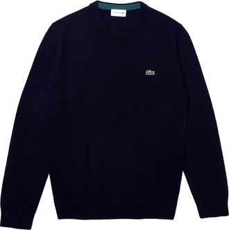 Lacoste Rondgebreide trui - Heren - Ronde hals truien - Blauw - L - Katoen - Truien & Vesten