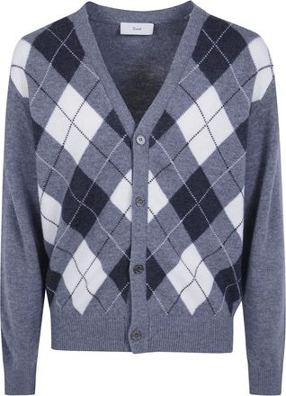 Dunst C&aacute;rdigan de rombos con cuello en V - Knitwear - Hombre - Gris - M