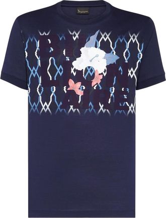 Billionaire Boys Club T-Shirt Ronde Hals Palmen - Heren - T-shirts - Blauw - M - Katoen - Tops