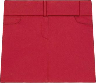 Courr&egrave;ges Rode Mini Rok met Zakken - Dames - Korte rokken - Rood - XS - Katoen - Rokken