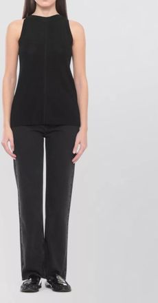 Loulou Studio round neck viscose textured sleeveless top