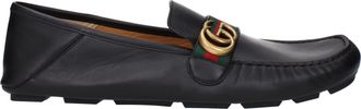 Gucci Hombres Mocasines Cuero Negro