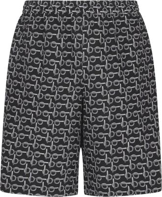Burberry Casual Shorts, male, Black, Size: M Silk Logo Print Shorts