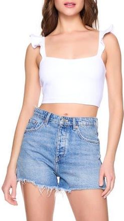Susana Monaco Ruffle Strap Crop Tank in Sugar at Nordstrom Rack, Size X-Large