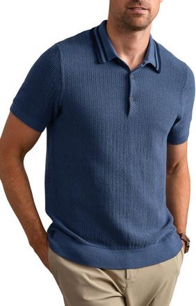 Rhone Fine Knit Sweater Polo in Vintage Indigo at Nordstrom, Size Xx-Large