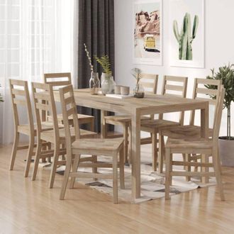 vidaXL Vidaxl - Sillas De Comedor 8 Unidades Madera Maciza De Acacia
