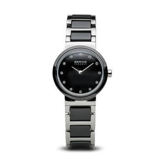 Bering Dames keramisch horloge 25 mm roestvrijstalen armband zilver 10725-742 - Dames - Horloges - Zwart - ONE Size - Accessoires