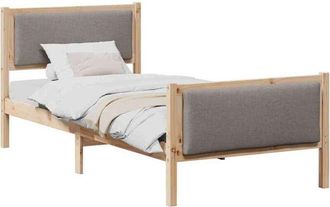 vidaXL Estructura De Cama Con Cabecera Taup&eacute; 90 X 190 Cm Tela Vidaxl