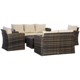 OUTSUNNY Conjunto de jard&iacute;n 183x72x77 cm caqui