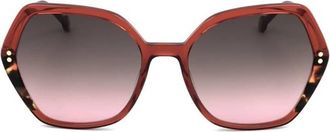 Carolina Herrera Brown Pink Shaded Geometric Ladies Sunglasses HER 0185/S 0YDC/M2 55