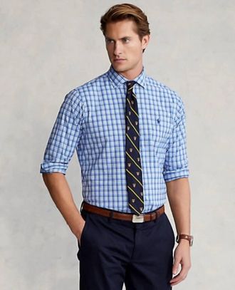 Polo Ralph Lauren Classic Fit Performance Dress Shirt In Blue White Plaid