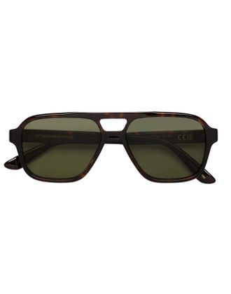 Retro Superfuture Rectangular Acetate Sunglasses With Cut-Out Bridge