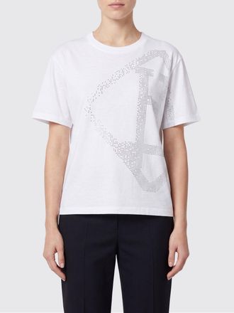 Herno T-shirt in cotone a maniche corte con monogramma di strass