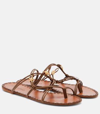 Farm Rio Embellished leather sandals
