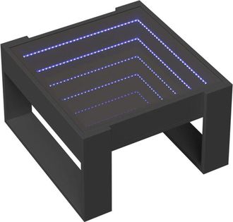 vidaXL Vidaxl - Mesa de centro con Infinity led negro 50x53x30 cm