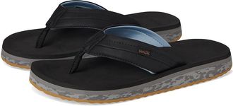 Sanuk Tiderush Mens Sandals Black : 12 D - Medium, Faux Leather