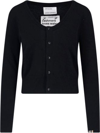 Extreme Cashmere Black Dorothea Round-Neck Cashmere Zip Cardigan