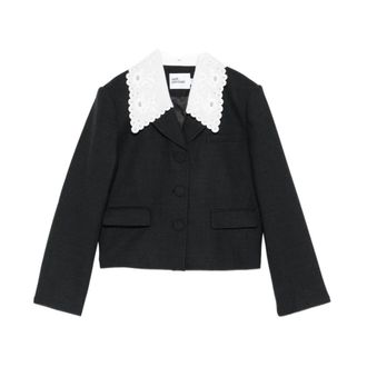 Self Portrait Jassen, Dames, Grijs, XS, Leer, Rs 26-069J Jacket