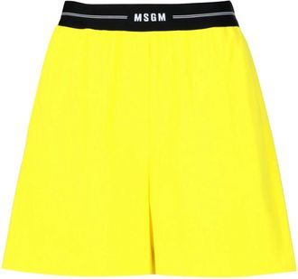 Msgm Katoenen Short Shorts - Dames - Bermuda - Geel - S - Katoen - Korte Broeken