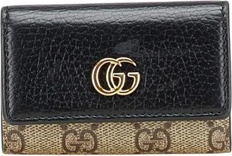 Gucci Pre-owned Accessories, female, Black, Size: ONE SIZE Pre-owned Printed Leather Key Case