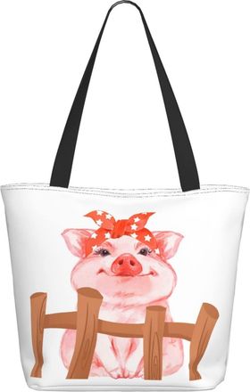 AOOEDM Cute Pink Color Pig Ladies Shopping Bag 13x11x7in.The Perfect ValentineS Day Gift.It Is The Best ValentineS Day Gift For Mom, Daughter, Wife,Etc