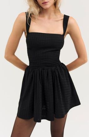 For Love & Lemons Ginny Gingham Sleeveless Minidress in Black at Nordstrom Rack, Size Large