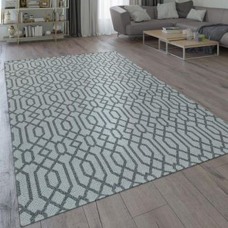 Paco Home Paco Home Alfombra De Tejido Plano Moderna Con Tejedura Motivo Geom&eacute;trico Aspecto Escandinavo Gris 240x320 Cm
