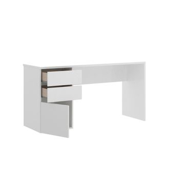 Dmora Scrivania Ardina, 2 Cassetti, 60x139x75h Cm Bianco Opaco