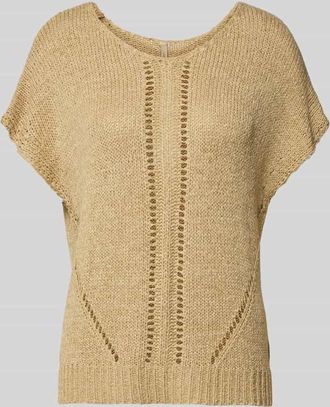 Soyaconcept Strickshirt mit Kapp&auml;rmeln Modell CARYNN in Sand, Gr&ouml;&szlig;e L/XL