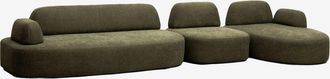Sklum Sof&aacute; Modular Chaise Longue Derecho De 3 Piezas Con M&oacute;dulo Esquinero Tapizado Giorgia Sklum