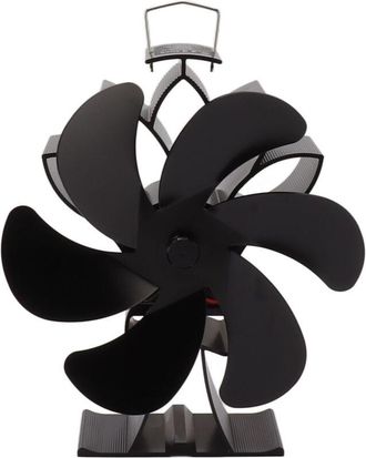 OEM Ventilador Para Estufa De Le&ntilde;a, 6 Aspas De Aleaci&oacute;n De Aluminio, Bajo Nivel De Ruido, Para Chimenea De Le&ntilde;a Dom&eacute;stica, Color Negro