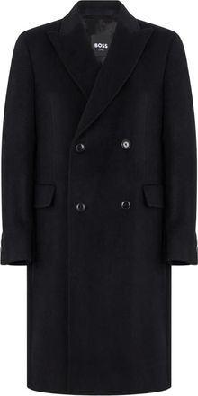 HUGO BOSS Hyde-DB-Peak jas - Heren - Mantels - Zwart - Maat: L Wol