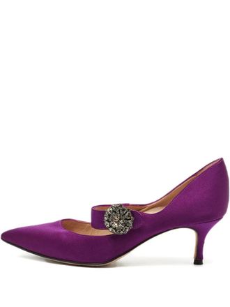 Manolo Blahnik embellishment-detail mary-jane pumps - Purple