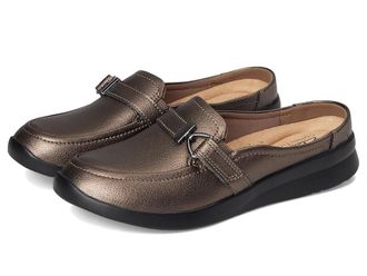 Clarks Ellowyn Amelia Womens Dress Flat Shoes Bronze Metallic Leather : 7.5 B - Medium