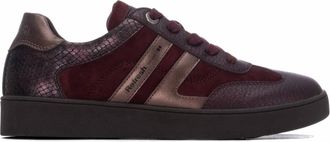 Refresh Womens Casual Suede Sneakers In Burgundy