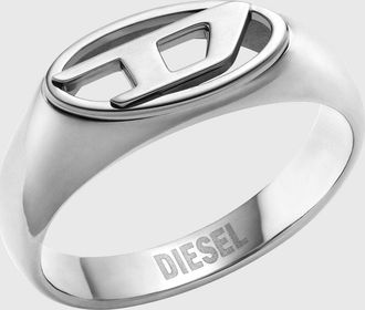 Diesel Stainless Steel Signet Ring - Rings - Unisex - Silver