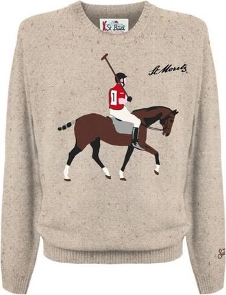 MC2 Saint Barth Maglione Donegal Moritz Polo - Heren - Ronde hals truien - Beige - M - Truien & Vesten