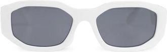 Versace Rechthoekige Zonnebril - Heren - Zonnebrillen - Wit - 53 MM - Accessoires