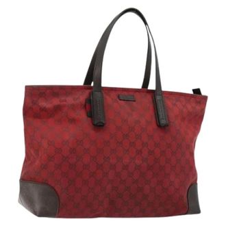 Gucci Pre-owned Tote Bags, female, Red, Size: ONE SIZE Pre-owned Vintage Canvas Tote Bag