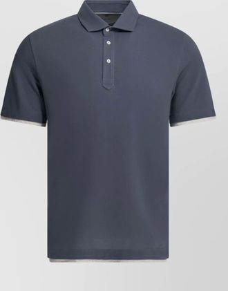 Brunello Cucinelli layered effect button front polo shirt