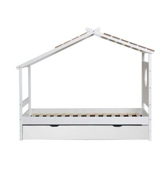 Muemue Cama Caba&ntilde;a + Cama Elevable Madera Blanco 90x190cm