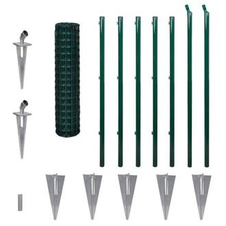 Berkfield Home Euro Fence Steel 10x1.2 m Green
