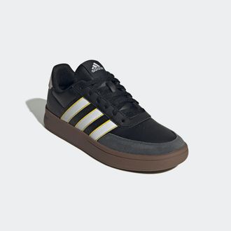 adidas Sneaker ADIDAS SPORTSWEAR BREAKNET 2.0, Herren, Gr. 42, schwarz (core schwarz, cloud wei&szlig;, gelb), Leder, Synthetik, Schuhe Sneaker