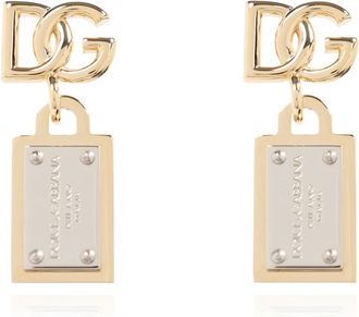 Dolce & Gabbana Messing clip-on oorbellen - Dames - Oorbellen - Geel - ONE Size - Accessoires