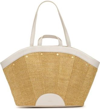 Hammitt Shelley Raffia Resort Tote in Calla Lily White Raffia/Gold at Nordstrom