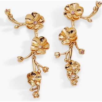Alex and Ani New York Botanical Garden 2-in-1 Pansy Statement Earrings in Gold at Nordstrom