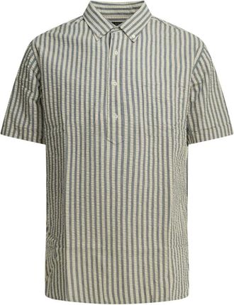 Beams Plus B.d. Pullover Short Sleeve Seersucker - Heren - Korte mouwen Overhemden - Veelkleurig - XL - Katoen - Overhemden