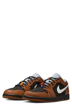 Nike Jordan Air Jordan 1 Low SE Basketball Sneaker in Black/Light British Tan at Nordstrom, Size 10.5